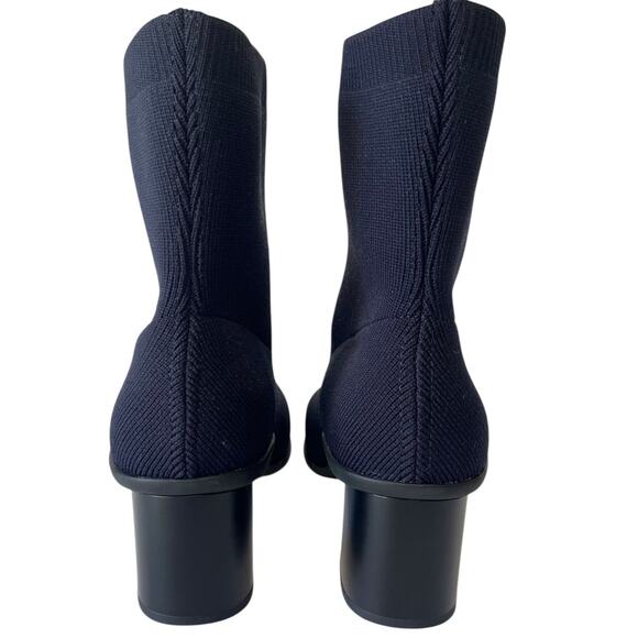 NEW Vivaia Amanda Almond Toe Block Heel Boots Water Repellent Navy EU 41 US 9.5 - Picture 6 of 10